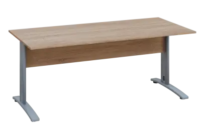 EPK 18 - 18 stůl kancelářský, kovová podnož stříbrná, deska 18 mm, široký 1800 mm, dub bardolino